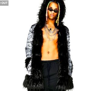 Unisex velour fur coat